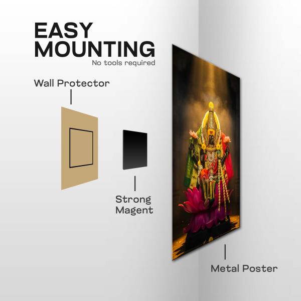 Maa Ambabai Mahalakshmi: The Eternal Queen of Prosperity & Power | Sacred Metal Poster