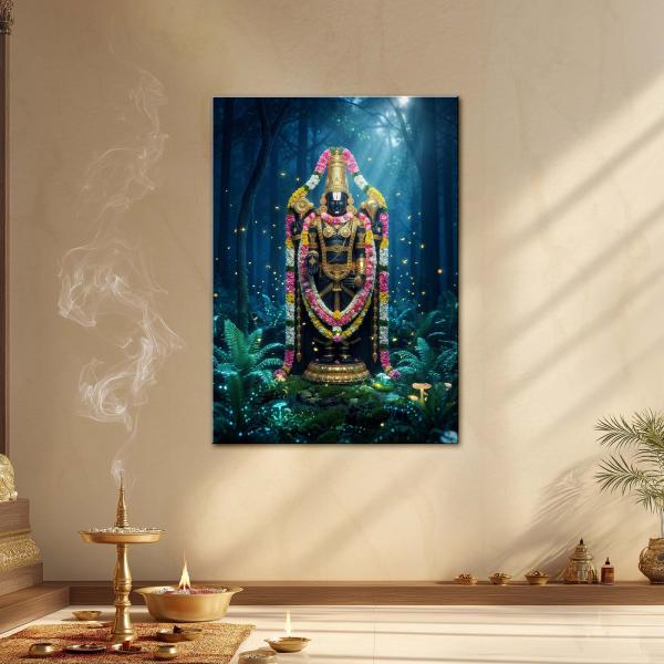 Lord Venkateswara Balaji: The Eternal Protector of Dharma & Divine Abundance | Celestial Metal Poster