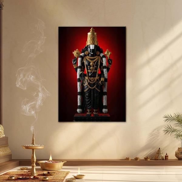 Shree Venkateswara (Balaji): Lord of Infinite Grace & Divine Abundance | Celestial Metal Poster