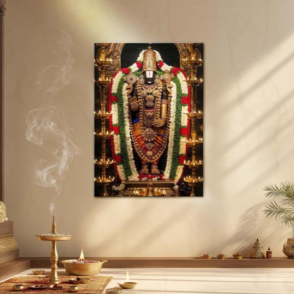 Lord Venkateswara Divine Darshan Metal Poster