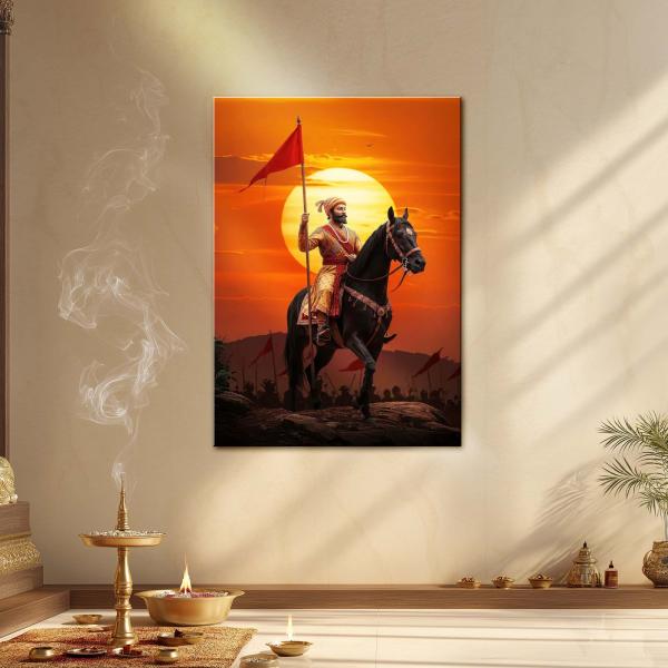 The Rising Swarajya: Warrior King Shiv Chatrapati on Horseback Metal Poster