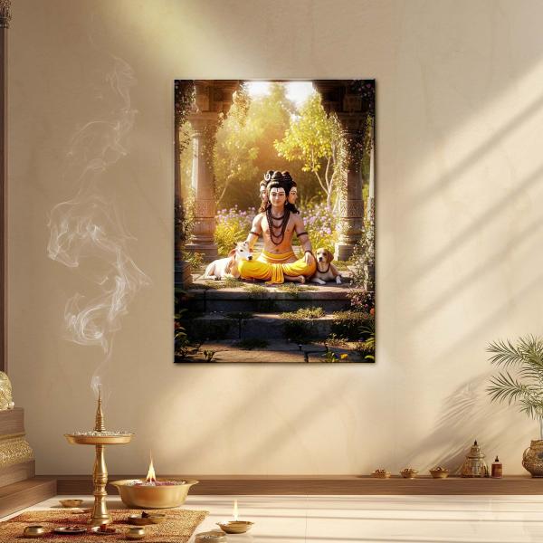 Dattatreya: Sacred Serenity in Nature Edition Metal Poster