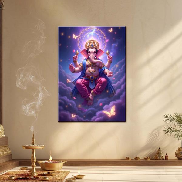 Shree Ganesha: Lord of Infinite Beginnings & Celestial Wisdom | Divine Cosmic Metal Poster