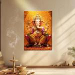 Ganesha: The Golden Lord of Prosperity & New Beginnings Metal Poster