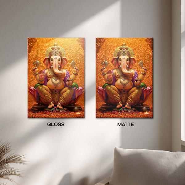 Ganesha: The Golden Lord of Prosperity & New Beginnings Metal Poster