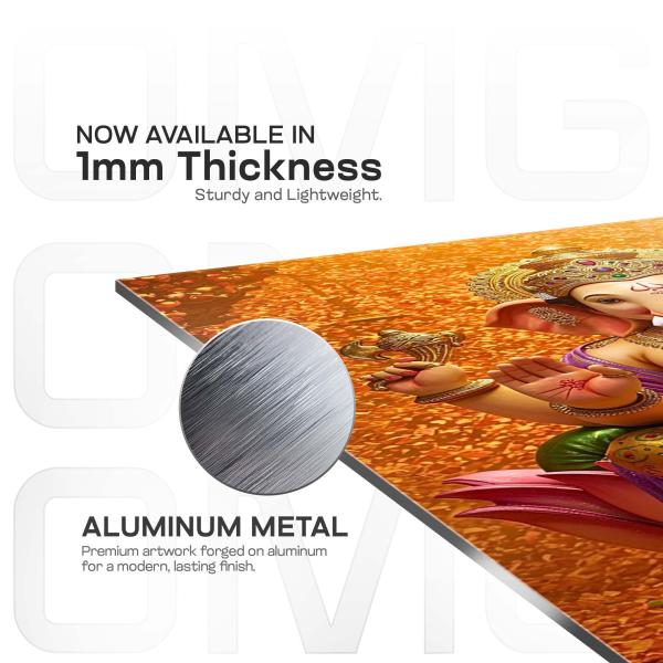 Ganesha: The Golden Lord of Prosperity & New Beginnings Metal Poster