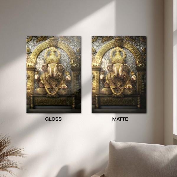 Shree Mahaganapati: The Golden Remover of Obstacles Metal Poster