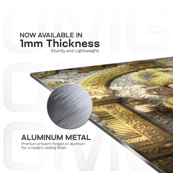 Shree Mahaganapati: The Golden Remover of Obstacles Metal Poster