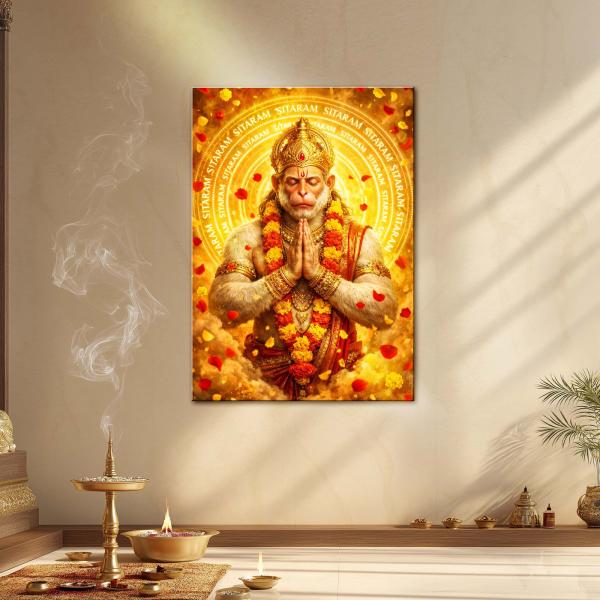 Shri Hanuman Ji: Eternal Devotion of “Sitaram” | Divine Bhakti Metal Poster