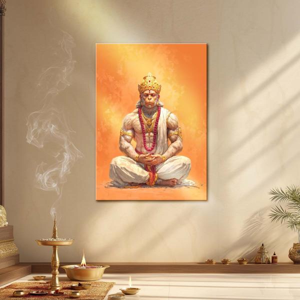 Hanuman: The Enlightened Meditation Metal Poster