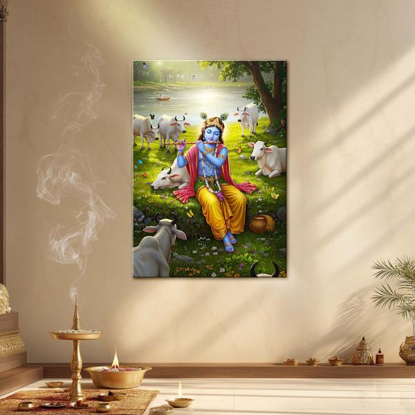 Krishna: Vrindavan Bliss Pastoral Symphony Edition Metal Poster