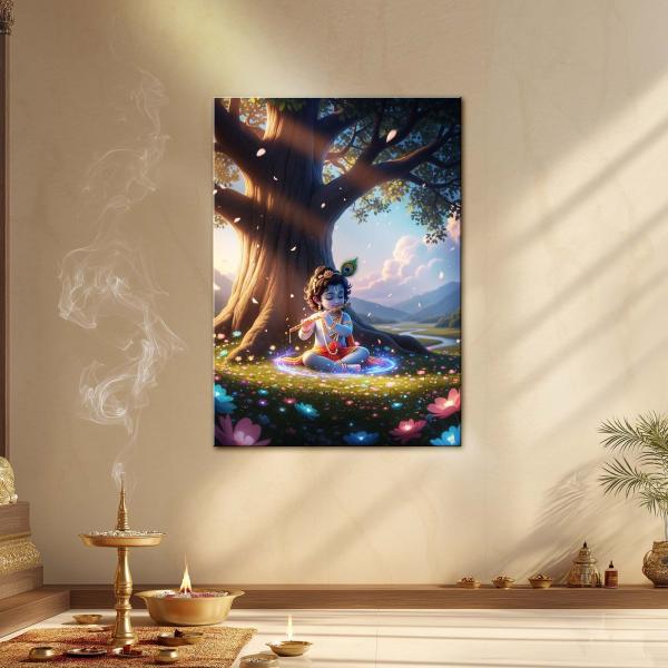 Bal Krishna Leela: The Divine Child of Eternal Bliss Metal Poster