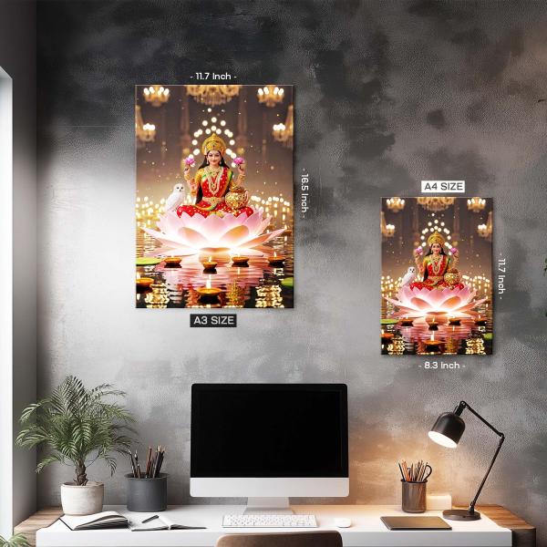 Goddess Lakshmi: Eternal Light of Prosperity Metal Poster