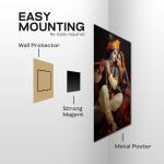 Shree Radha-Krishna: The Eternal Symphony of Divine Love | Celestial Metal Poster