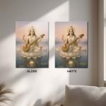 Saraswati: Lotus of Divine Wisdom Metal Poster