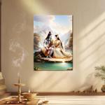 Shiva & Parvati: Divine Union of Stillness and Grace Metal Poster