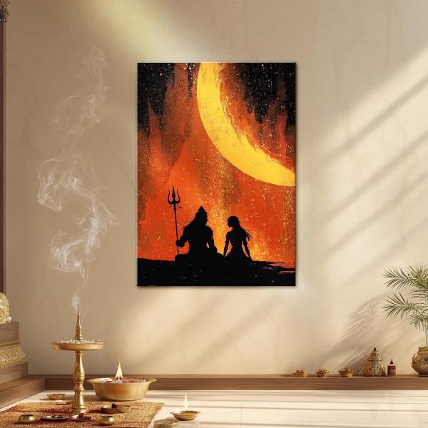 Shiv Parvati: Eternal Union under the Cosmic Flame Edition