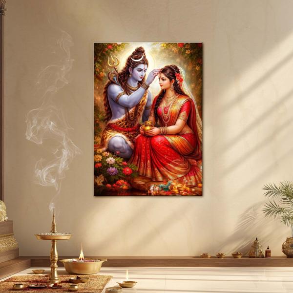 Shiv–Shakti Tandava: The Cosmic Dance of Creation & Grace | Divine Celestial Metal Poster