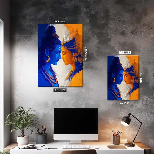 Ardhanarishvara: The Eternal Union of Shiva & Shakti | Divine Metal Poster