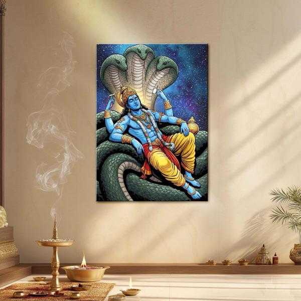 Vishnu: Cosmic Preserver of Eternal Balance Metal Poster